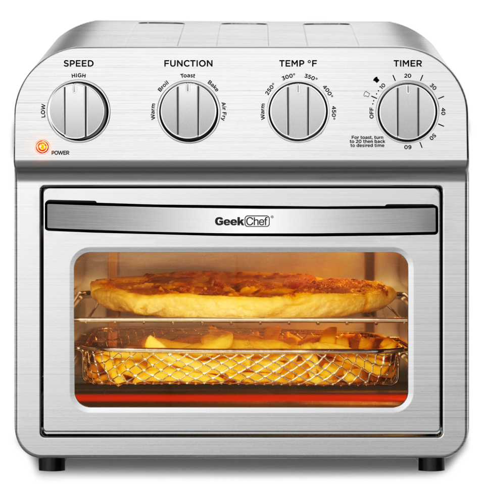 Geek Toaster Geek Chef 14QT Air Fryer Toaster Countertop Oven Combo, 4 Slice Toaster ...